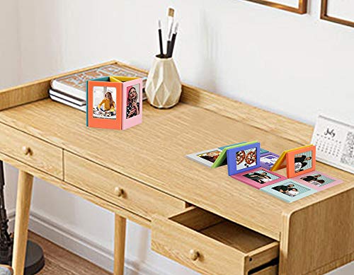 YUESUO Refrigerator Magnets for Polaroid Photos Multi-Shape Magnetic Picture Frame 3.3 x 2.16 inch Plastic Refrigerator Photo Insert Holder for Fridge Office Cabinet Locker 10 Pack