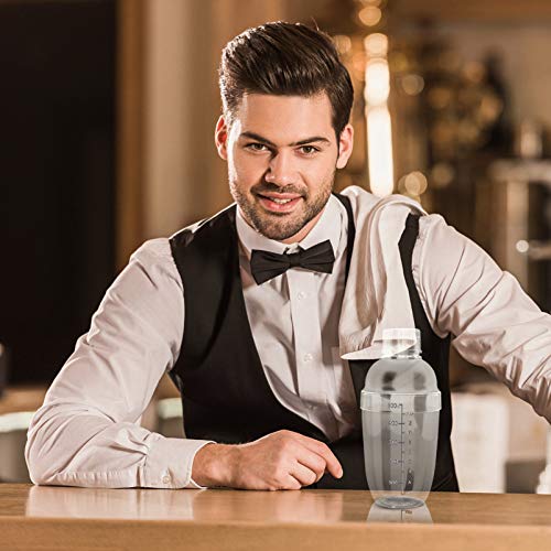TOPBATHY Cocktail-Shaker aus Harz, für Barkeeper, Cocktail, Mixbecher, Milch, Tee, Kunststoff, mit Skala, 530 ml – Bild 3