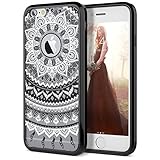 iPhone 6 Case, iPhone 6S Case, SmartLegend Retro Totem Mandala Floral Pattern Clear Acrylic PC Hard Back Cover with TPU Bumper Hybrid Transparent Protective Case for iPhone 6/6S 4.7