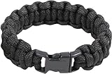 Military Survival Paracord Bracelet (7", Black)