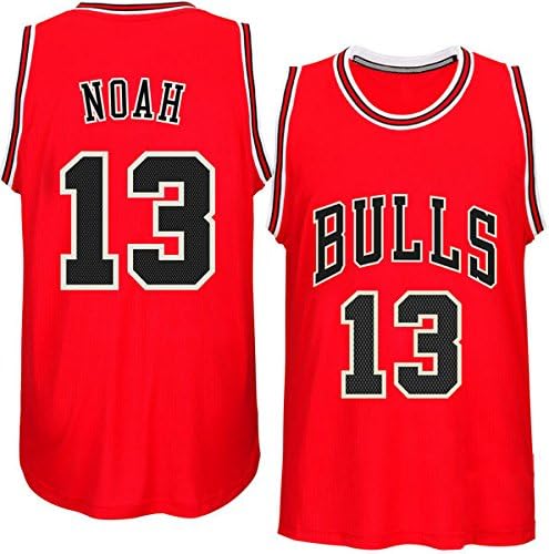 Mens Joakim Noah #13 Chicago Bulls Red New Swingman Road Jersey M