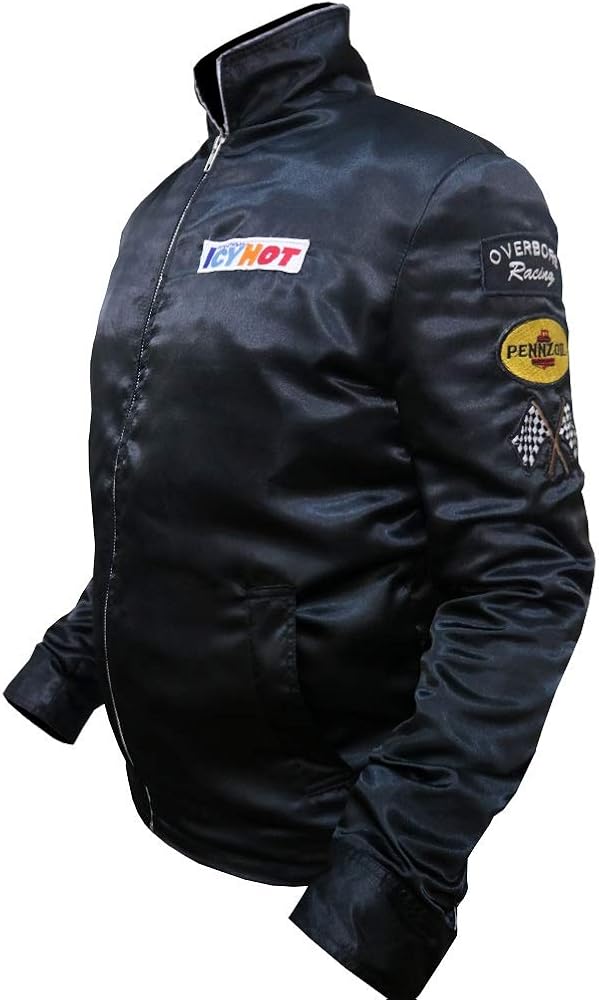 Death Proof Mans Kurt Stuntman Mike Russell Black Satin Jacket At Amazon Men S Clothing Store