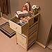 Lavish Home Organization Drawers with Natural Wood Shelf and Four Fabric Storage Bins- Lightweight and Perfect for Dorms, Bathrooms or Bedrooms by , Beige