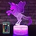 JMLLYCO Unicorn Night Light Unicorn Gifts 16 Colors Change with Remote Control Optical Illusion Kids Lamp As a Gift Ideas for Kids and Girls Birthday Gifts