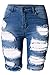 Dokotoo Womens Casual Denim Destroyed Bermuda Shorts Jeans X-Large Blue