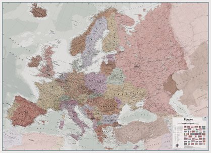 Extra Large Executive Europe Political Wall Map - Paper