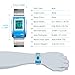 Mens Unique Stainless Steel Rectangle Digital Electronic LED Waterproof Casual Sport Dress Watch Adjustable Band, Stop Watch, Back Light, Calendar Date Day, Alarm, 164FT 50M Water Resistant - Blue