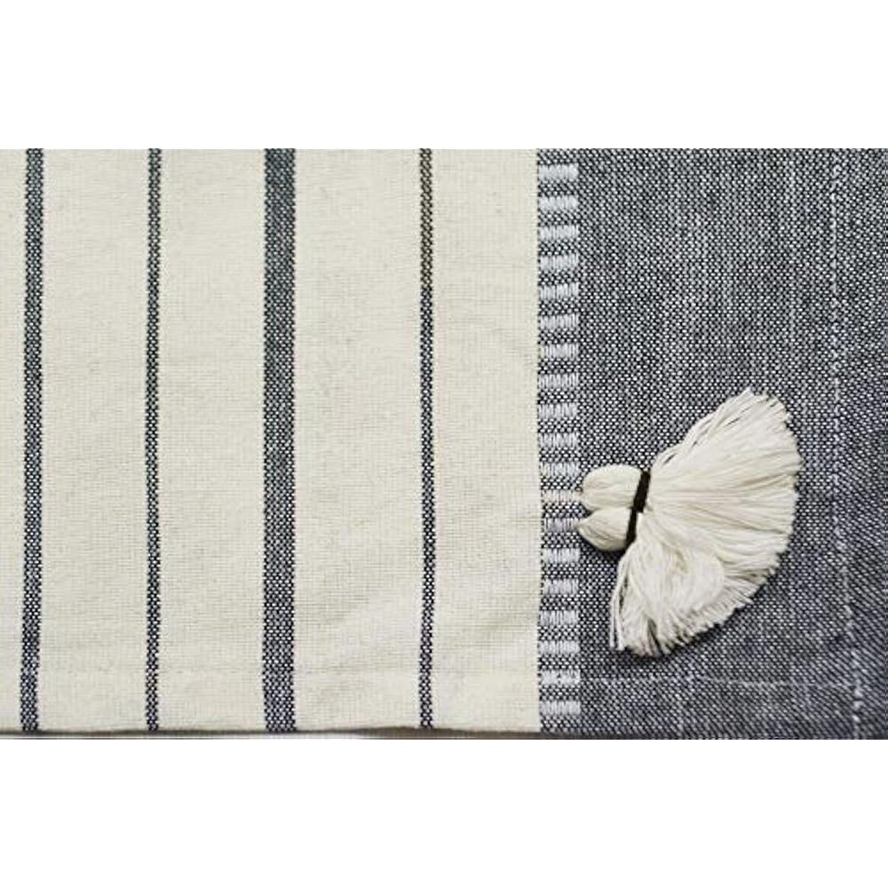 R Home Cotton Woven Stripe Table Placemat With Tassel, Set Of 4 Mats