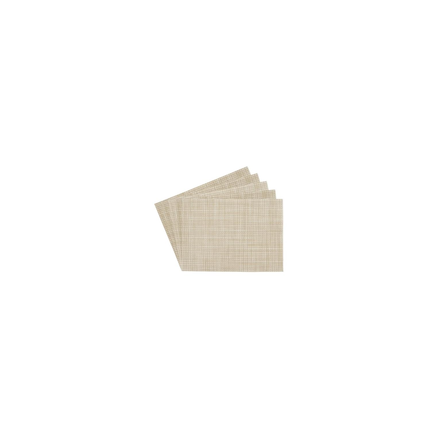 Benson Mills Longport Crossweave Woven Vinyl Placemat, Beige, Set of 4