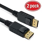 GearIT 2-Pack, Gold Plated DisplayPort to DisplayPort Cable 10 Feet - 4K Resolution Ready (DP to DP Cable) Black