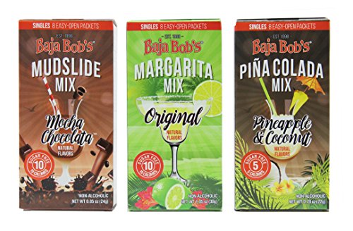 Baja Bob's MUDSLIDE MIX SINGLES (Coffee & Chocolate Frozen Sensation) Sugar Free Cocktail Mix Packets