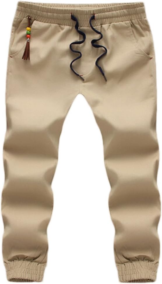 Miaokalin Men's Casual Pencial Trousers Plus Fertilizer Plus Size Harem Pants 5XL Khaki