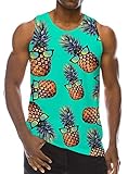 RAISEVERN Verano Hombre Pineaaple gráfico 3D sin Mangas Tank Tops L