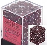 Chessex Dice d6 Sets: Silver Volcano Speckled - 12mm Six Sided Die (36) Block of Dice