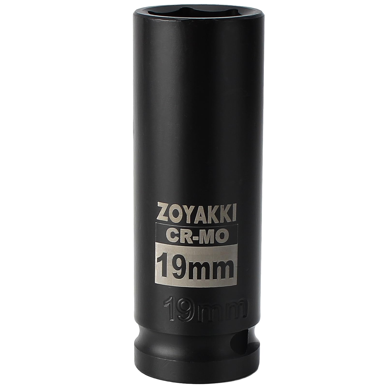 Photo 1 of ZOYAKKI 1/2" Drive x 19 mm Deep 6 PT Impact Socket, CR-MO,1/2-inch Drive 6 Point Axle Nut Socket for Easy Removal of Axle Shaft Nuts (Metric 19MM)