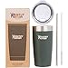 Healthy Human Stainless Steel Tumbler with Straw & Lid | Splash Proof Insulated Travel Cup | Eco-Friendly Coffee Tumblers | Water Cups with Straws Cleaner and Splash Proof Lids (20oz, Graphite)