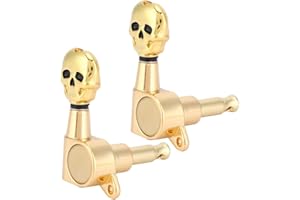 Ukulele Tuning Peg, 4 Pcs Tuning Peg Golden Skull Shaped Ukulele Machine Head String Tuner Key for Ukulele DIY Parts
