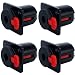 CESS 1/4" Jacks TS and TRS Panel Mount Jack Locking Style D Series Size - 1/4 Inch Female Stereo and Mono/TRS and TS Audio Socket - 6.35mm Stereo and Mono Socket (4 Pack)