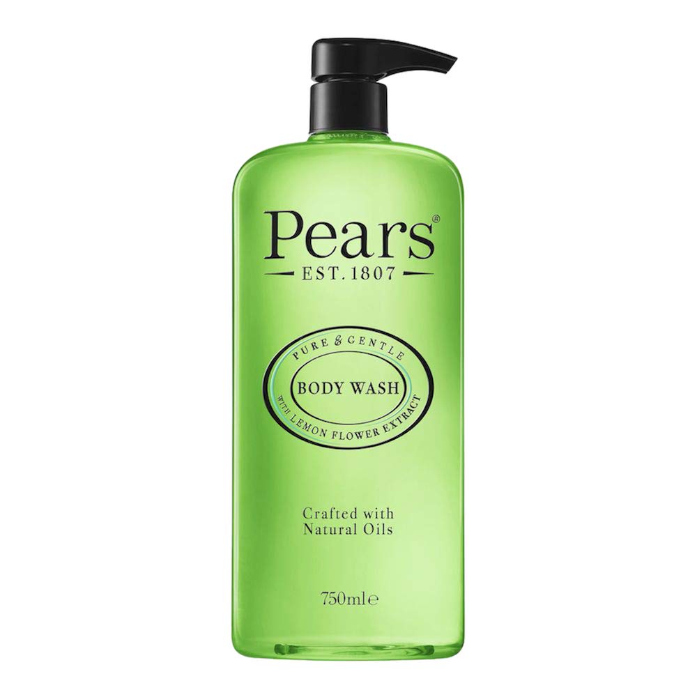 Pears Pure & Gentle Body Wash with Lemon Flower Extract - Nourishing Gel Cleanser -Crafted with Natural Oils - 10x More Moisturiser* - Beauty Bath for Moisturising Care - 750ml