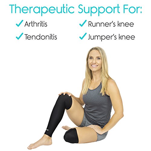 image for Vive Leg Sleeves (Pair) - Full Compression Knee Wraps, Thigh Calf Supp