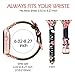 Wearlizer Slim Floral Leather Compatible with Apple Watch Band 38mm 40mm for iWatch SE Womens Black Red Flower Strap Replacement Beauty Cute Wristband (Rose Gold Clasp) Series 6 5 4 3 2 1 Sport