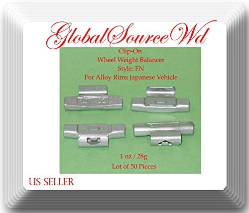 VPro (50 Pieces) Wheel Weight Balancer 1 oz 28 g Style FN for Alloy Rims of Japanese Vehicles