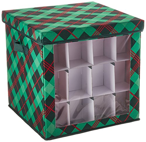 Honey-Can-Do SFT-07752 Plaid Ornament Storage Cube