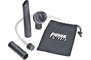 PowerSmith PAAC302 Ash Vacuum Deep Cleaning Kit with Crevice Tool, Brush Nozzle, Pellet Stove Hose, Adapter, and Storage Bag,Black