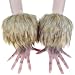 ECOSCO Faux Fur Soft Wrist Cuff Warmers Winter Furry Wrist Warmers for Women Girls