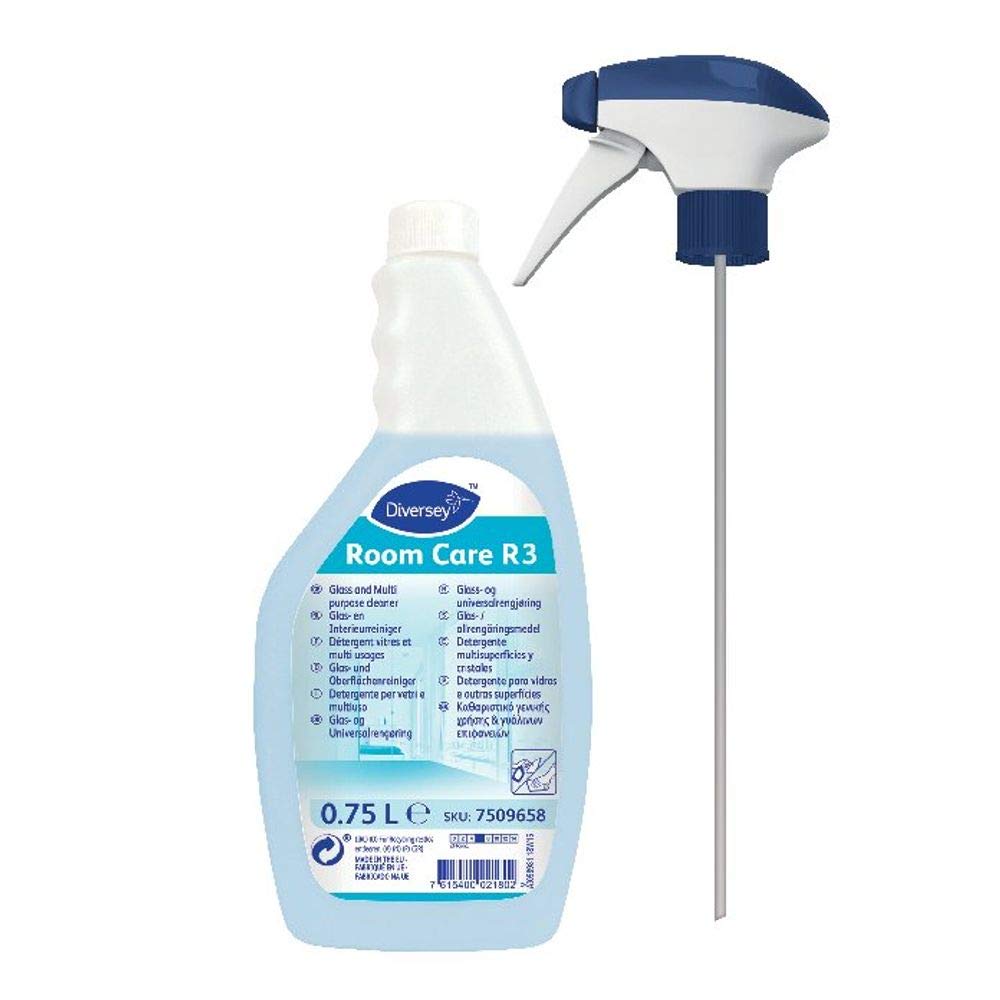 Diversey 7509658 Room Care R3 Multi Surface and Glass Cleaner, 0.75 L (Pack of 6)