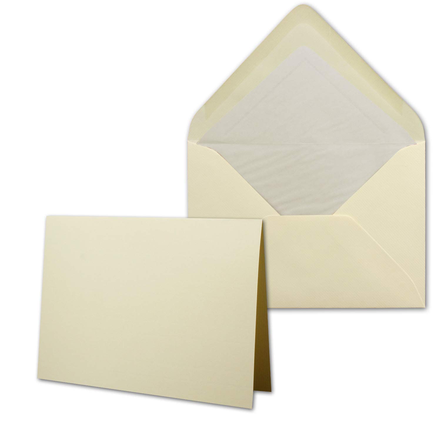 Card Packs/Folding Cards/Envelopes B6 in Cream Chamois/Ribbed 100 Sets Creme-Chamois