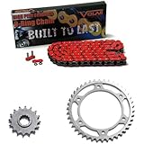 Volar O-Ring Chain and Sprocket Kit - Red for 2001-2006 Honda CBR600F4i