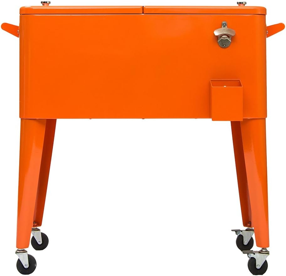Permasteel PS-203-ORG Patio Cooler, 80 Quart, Orange