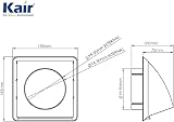 Kair Cowled Wall Outlet 100mm Round Spigot Duct Vent with Damper view 2