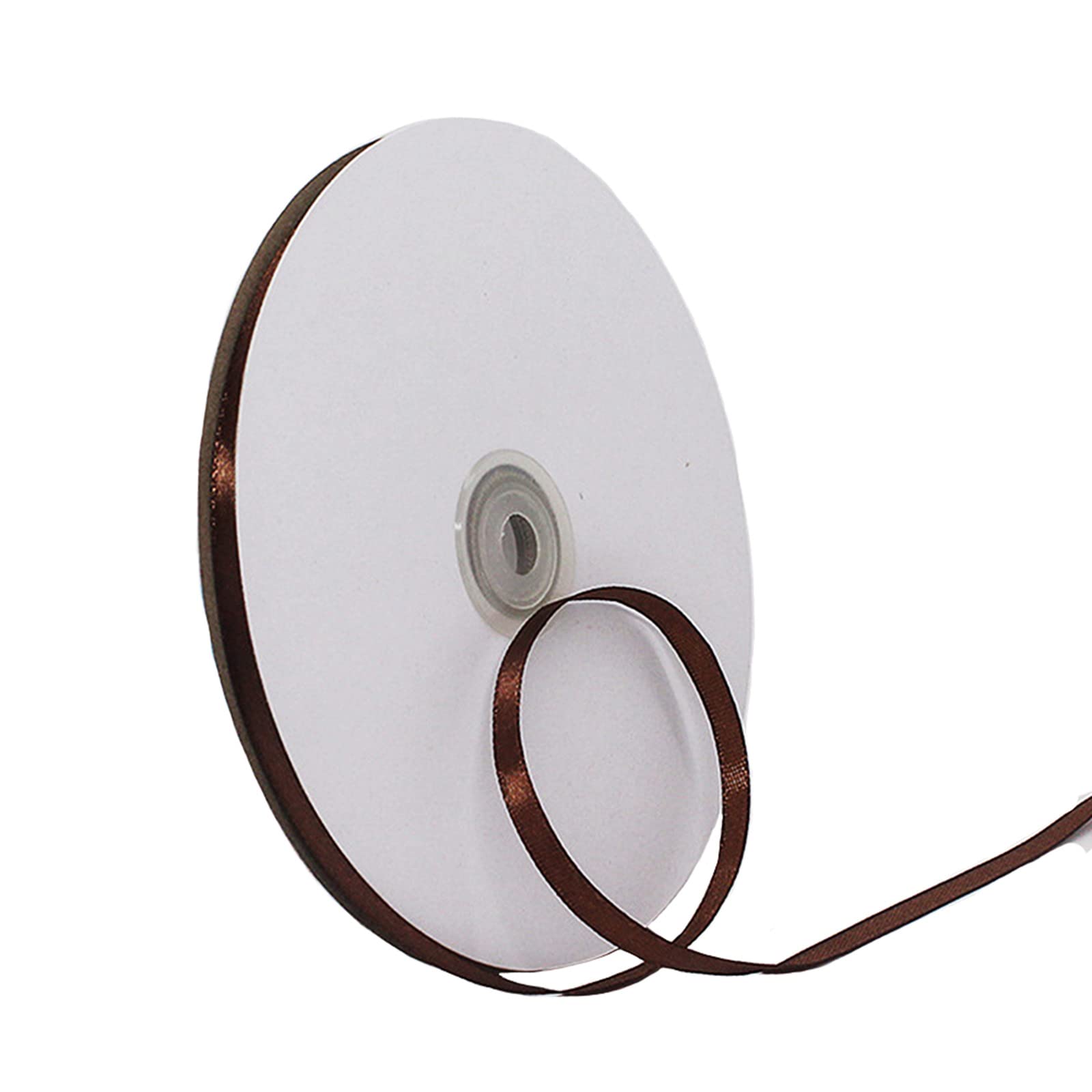 6mm Coffee Ribbon for Gift Wrapping,91m Fabric Thick Satin Ribbon Brown Bow for Gift Wrapping,Ribbons for Balloons,Crafting,Hair,Bouquets,Wedding, Car,Presents,Cake,Christmas Party Decorations — image 1