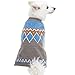 Blueberry Pet Icelandic Lopi Feather Yarn Pullover Dog Sweater in Smart Grey, Back Length 20
