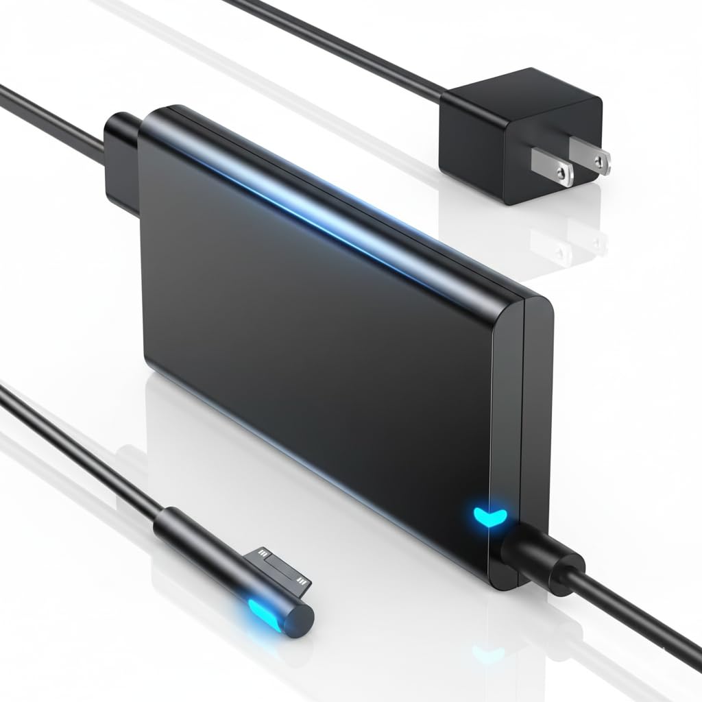 65W Microsoft-Surface Pro Charger,Fast Charging Extender AC Power Supply