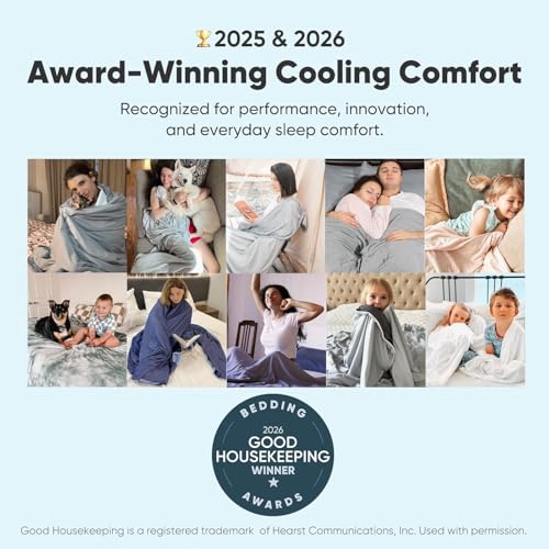 Elegear Revolutionary Cooling Blanket King Absorbs Heat to Keep Body Cool for Night Sweats, Arc-Chill3.0 Cool Fiber Q-Max>0.5 for Hot Sleepers, Lightweight Summer Cold Blankets for Sleeping 108" x 90"