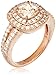 Amazon Essentials 14k Rose Gold Plated Sterling Silver Champagne Cubic Zirconia Cushion Cut 6mm Double Halo Ring (previously Amazon Collection)