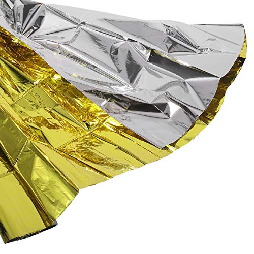 Portable Multifunctional Emergency Blanket Lifesaving Thermal Insulation Sunscreen Blanket Gold Silver Double Color - Thumbnail 5