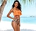 Heat Move Women Retro Flounce High Waisted Bikini Halter Neck Two Piece Swimsuit (Orange, XL)