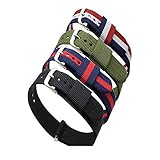 Adebena 22mm Nato Strap Replacement Nylon Watch Band with Stainless Steel Buckle,Pack of 2