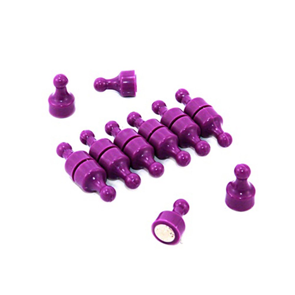 Purple Skittle Magnet for Fridge, Office, Whiteboard, Noticeboard, Filing Cabinet - 12mm dia x 21mm tall - Pack of 12 — image 1