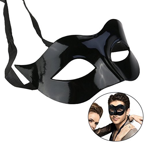 WINOMO Costume Black Halloween Masquerade Mask Masquerade Costume Mask Black for Men Women Party Ball Halloween Mask