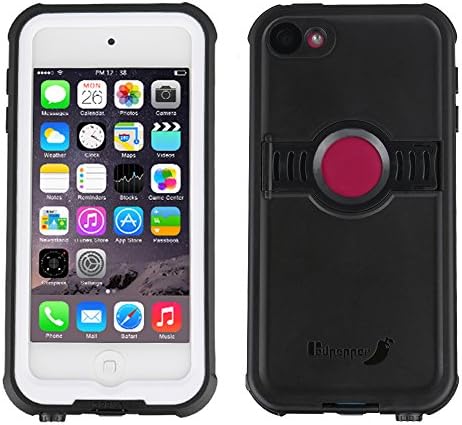 Waterproof Case for iPod 6/iPod 5, Focue Tech Waterproof Dropproof Shockproof Snowproof Dirtproof Dustproof Case Cover with Kickstand for Apple iPod Touch 6th/5th Generation (White)