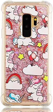 Quicksand Samsung S9 Plus Case,Awin Soft TPU Painted Shockproof Dynamic Liquid Bling Glitter Quicksand Cover Case For Samsung Galaxy S9 Plus 6.2 inch (Rainbow Unicorn)