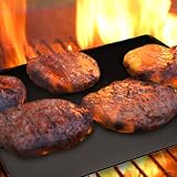 BBQ Grill Mat Set Of 3 Nonstick - Reusable Grilling Mats #1 For Charcoal, Gas Or Electric Grills, Or Cooking & Baking - Easy To Clean - Dishwasher Safe - FDA Aproved - Lifetime Waranty By Grill Magic
