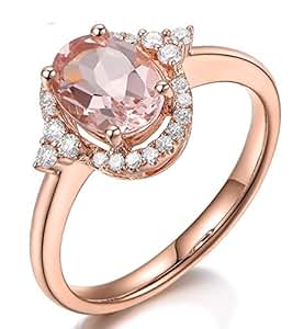 Vintage 1.50 Carat Morganite and Diamond Engagement Ring in Rose Gold  Amazon.com