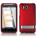 NEW RED RUBBERIZED HARD CASE COVER FOR VERIZON HTC THUNDERBOLT 4G ADR6400