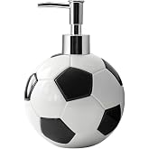 SOCOSY Ceramic Football Soap Dispenser, Hand Soap Dispenser with Pump, Liquid Hand Soap Bottle for Kitchen Bathroom
